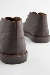 Next Desert-Boots mit Teddyfutter Schnürstiefel Braun/Dunkelbraun/Grau