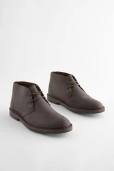 Next Desert-Boots mit Teddyfutter Schnürstiefel Braun/Dunkelbraun/Grau
