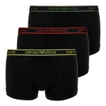 EMPORIO ARMANI Trunks 3er Pack CORE LOGOBAND Dunkelgrün/Khaki/Schwarz/Rot