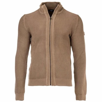 JOOP! Jeans Strickjacke 'Hajor' Braun/Beige/Khaki/Grau