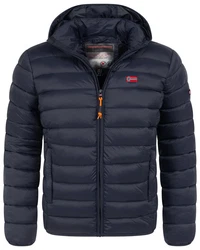 Geographical Norway Steppjacke Herren Parka Dunkelblau/Rot/Hellblau