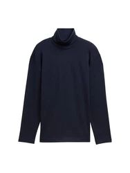 TOM TAILOR Shirt mit Rollkragen Dunkelblau