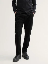 TOM TAILOR Denim Chinohose Regular Tapered Jogger Schwarz/Dunkelgrau
