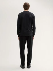 TOM TAILOR Denim Chinohose Regular Tapered Jogger Schwarz/Dunkelgrau