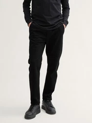 TOM TAILOR Denim Chinohose Regular Tapered Jogger Schwarz/Dunkelgrau