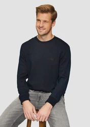 s.Oliver Langarmshirt Longsleeve mit Logo-Detail Dunkelblau/Schwarz