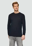 s.Oliver Langarmshirt Longsleeve mit Logo-Detail Dunkelblau/Schwarz