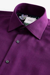Next Langarmhemd Slim Fit Hemd Lila/Rosa/Dunkelblau