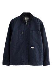 Next Hemdjacke mit durchgehendem RV Dunkelblau/Hellblau