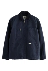 Next Hemdjacke mit durchgehendem RV Dunkelblau/Hellblau
