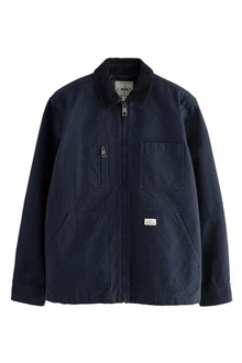 Next Hemdjacke mit durchgehendem RV Dunkelblau/Hellblau