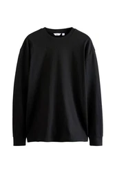 Next Langarmshirt Relaxed Fit Schwarz
