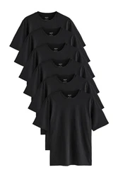 Next T-Shirt (6-tlg) Schwarz/Grau