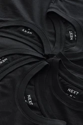 Next T-Shirt (6-tlg) Schwarz/Grau