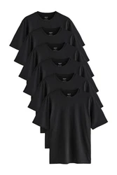Next T-Shirt (6-tlg) Schwarz/Grau