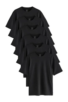 Next T-Shirt (6-tlg) Schwarz/Grau