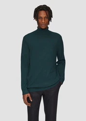 QS Strickpullover Slim-Fit mit Rollkragen Dunkelgrün/Grün/Türkis