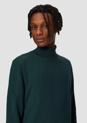 QS Strickpullover Slim-Fit mit Rollkragen Dunkelgrün/Grün/Türkis