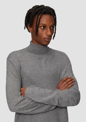 QS Strickpullover Slim-Fit mit Rollkragen Hellgrau/Dunkelgrau/Grau