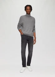 QS Strickpullover Slim-Fit mit Rollkragen Hellgrau/Dunkelgrau/Grau