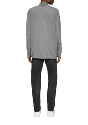 QS Strickpullover Slim-Fit mit Rollkragen Hellgrau/Dunkelgrau/Grau