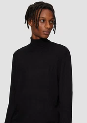 QS Strickpullover Slim-Fit mit Rollkragen Schwarz