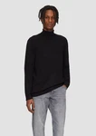 QS Strickpullover Slim-Fit mit Rollkragen schwarz