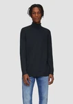 QS Strickpullover Slim-Fit mit Rollkragen Schwarz/Dunkelblau