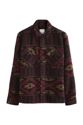 Next Hemdjacke im Navajo-Stil Dunkelrot/Bordeaux/Rosa