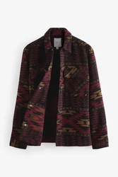 Next Hemdjacke im Navajo-Stil Dunkelrot/Bordeaux/Rosa