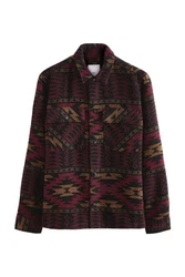Next Hemdjacke im Navajo-Stil Dunkelrot/Bordeaux/Rosa