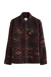 Hemdjacke Gemusterte Hemdjacke im Navajo-Stil (1-St)