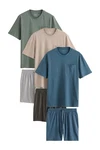 Next Pyjama-Set im 3er-Pack Grau/Beige/Blau
