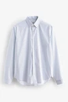 Next Langarmhemd Bedrucktes Oxford-Langarmhemd mit Stretch Hellblau/Blau/Fliederfarben