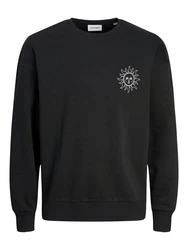 JACK & JONES Sweatshirt JJMystic schwarz/weiß