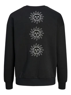 JACK & JONES Sweatshirt JJMystic schwarz/weiß