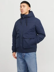 Jack & Jones Bomberjacke JJCONSTRUCT BOMBER Dunkelblau/Blau/Hellblau