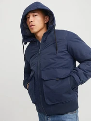 Jack & Jones Bomberjacke JJCONSTRUCT BOMBER Dunkelblau/Blau/Hellblau