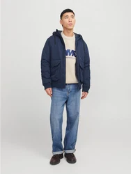 Jack & Jones Bomberjacke JJCONSTRUCT BOMBER Dunkelblau/Blau/Hellblau