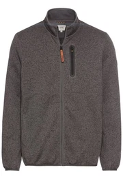 Strickjacke in melierter Optik und mit Stehkragen