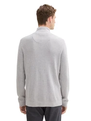 TOM TAILOR Strickpullover structured knit troy Grau/Hellgrau