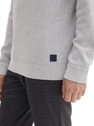 TOM TAILOR Strickpullover structured knit troy Grau/Hellgrau