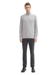 TOM TAILOR Strickpullover structured knit troy Grau/Hellgrau