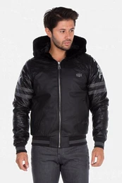 Bikerjacke Jacke mit dezenter Reptilienprgung, CJ-177