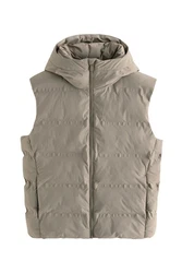 Next Steppweste mit Kapuze Khaki/Beige/Braun/Grau