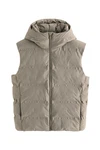 Next Steppweste mit Kapuze Khaki/Beige/Braun/Grau