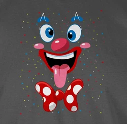 Shirtracer Rundhalsshirt Clown Gesicht Kostüm Creme/Grau/Rot