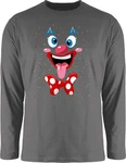 Shirtracer Rundhalsshirt Clown Gesicht Kostüm Creme/Grau/Rot