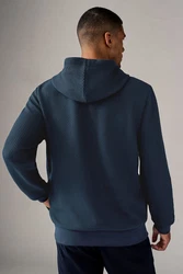 Next Kapuzensweatshirt Premium Hoodie mit Struktur Dunkelblau/Blau
