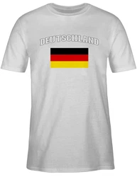 Shirtracer T-Shirt Deutschland Schriftzug Fanartikel (2024) Creme/Grau/Beige/Dunkelgrau